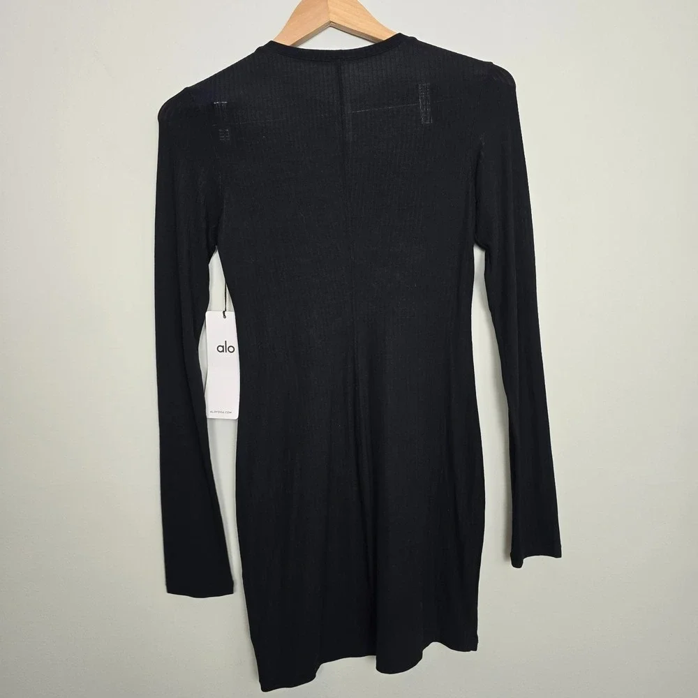 NWT Alo Yoga Womens Ribbed Sea Coast Long Sleeve Dress Size XS Elevated Casual